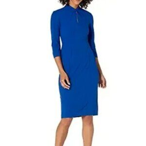 Donna Morgan Crepe Three-Quarter Sleeve Sheath Dress